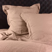 Linen Flanged Pillow Covers Nude