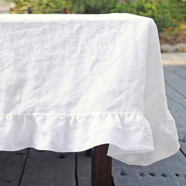 Avail our Pure Washed Linen Ruffled Tablecloth at linenshed.co.uk ...