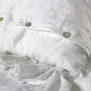 Button Closure For Pure Linen Romantic Pillowcases set with Frayed Edges