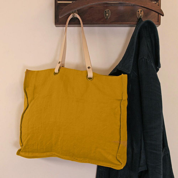 Vintage Washed Linen Daily Bag Mustard