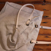 Washed Linen Bag Natural with leather Handle