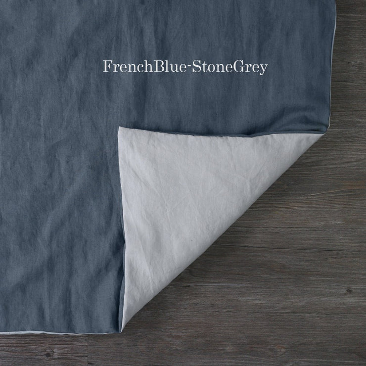 Two Tones Duvet Cover FrenchBlue-StoneGray