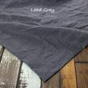 Rustic Linen TableCloth with Mitered Corners Lead Grey